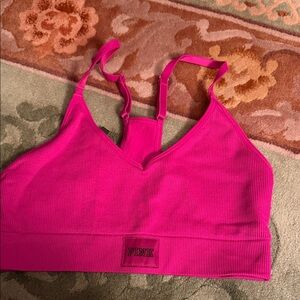 PINK Victoria's Secret Hot Pink Ribbed Bralette
